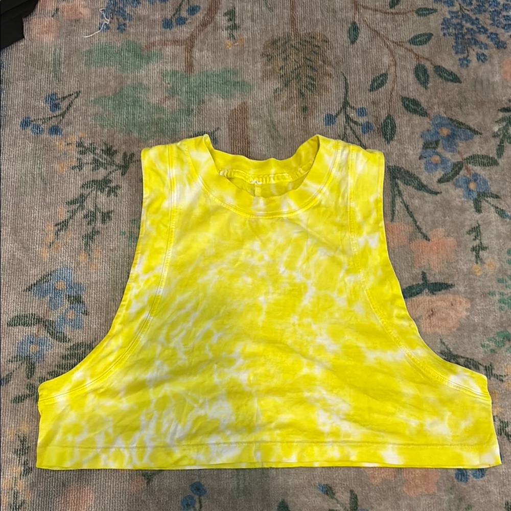 lululemon athletica Yellow Tie-Dye Crop Top
